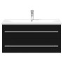 Mueble de baño con lavabo integrado negro de vidaXL, Tocadores de baño - Ref: Foro24-3278795, Precio: 363,76 €, Descuento: %