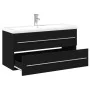 Mueble de baño con lavabo integrado negro de vidaXL, Tocadores de baño - Ref: Foro24-3278795, Precio: 349,17 €, Descuento: %