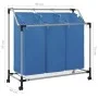 Separador de colada con 3 bolsas acero azul de vidaXL, Cestas para ropa - Ref: Foro24-288331, Precio: 34,57 €, Descuento: %
