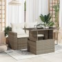Mesa de jardín superficie de vidrio ratán PE gris 100x55x73 cm de vidaXL, Mesas de jardín - Ref: Foro24-366121, Precio: 102,5...