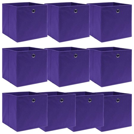 Cajas de almacenaje 10 uds tela morado 32x32x32 cm de vidaXL, Cestas para almacenaje - Ref: Foro24-288355, Precio: 54,29 €, D...