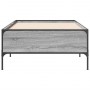 Estructura cama madera ingeniería metal gris Sonoma 90x190 cm de vidaXL, Camas y somieres - Ref: Foro24-844989, Precio: 77,20...