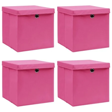 Cajas de almacenaje con tapas 4 uds tela rosa 32x32x32 cm de vidaXL, Cestas para almacenaje - Ref: Foro24-288346, Precio: 30,...