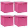 Cajas de almacenaje con tapas 4 uds tela rosa 32x32x32 cm de vidaXL, Cestas para almacenaje - Ref: Foro24-288346, Precio: 31,...