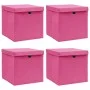 Cajas de almacenaje con tapas 4 uds tela rosa 32x32x32 cm de vidaXL, Cestas para almacenaje - Ref: Foro24-288346, Precio: 30,...