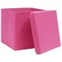 Cajas de almacenaje con tapas 4 uds tela rosa 32x32x32 cm de vidaXL, Cestas para almacenaje - Ref: Foro24-288346, Precio: 30,...
