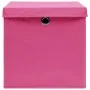 Cajas de almacenaje con tapas 4 uds tela rosa 32x32x32 cm de vidaXL, Cestas para almacenaje - Ref: Foro24-288346, Precio: 30,...
