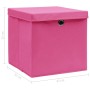 Cajas de almacenaje con tapas 4 uds tela rosa 32x32x32 cm de vidaXL, Cestas para almacenaje - Ref: Foro24-288346, Precio: 31,...