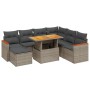 Set de sofás de jardín 8 pzas y cojines ratán sintético gris de vidaXL, Conjuntos de jardín - Ref: Foro24-3276056, Precio: 48...