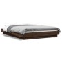 Estructura cama con luces LED madera marrón roble 120x200 cm de vidaXL, Camas y somieres - Ref: Foro24-3281111, Precio: 176,7...