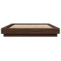 Estructura cama con luces LED madera marrón roble 120x200 cm de vidaXL, Camas y somieres - Ref: Foro24-3281111, Precio: 176,7...