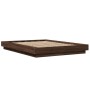 Estructura cama con luces LED madera marrón roble 120x200 cm de vidaXL, Camas y somieres - Ref: Foro24-3281111, Precio: 176,7...