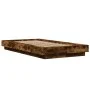 Bed frame with LED lights smoked oak wood 75x190 cm by vidaXL, Beds and slatted bases - Ref: Foro24-3281158, Price: 137,89 €,...