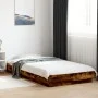Bed frame with LED lights smoked oak wood 75x190 cm by vidaXL, Beds and slatted bases - Ref: Foro24-3281158, Price: 137,89 €,...