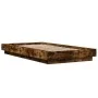 Bed frame with LED lights smoked oak wood 75x190 cm by vidaXL, Beds and slatted bases - Ref: Foro24-3281158, Price: 137,89 €,...