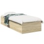 Estructura de cama madera de ingeniería roble Sonoma 75x190 cm de vidaXL, Camas y somieres - Ref: Foro24-841988, Precio: 67,1...