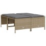 Taburetes de jardín con cojines 4 uds ratán sintético beige de vidaXL, Otomanas de exterior - Ref: Foro24-368365, Precio: 126...