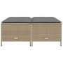 Taburetes de jardín con cojines 4 uds ratán sintético beige de vidaXL, Otomanas de exterior - Ref: Foro24-368365, Precio: 126...