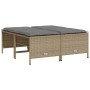 Taburetes de jardín con cojines 4 uds ratán sintético beige de vidaXL, Otomanas de exterior - Ref: Foro24-368365, Precio: 126...