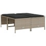 Taburetes de jardín con cojines 4 uds ratán PE gris claro de vidaXL, Otomanas de exterior - Ref: Foro24-368367, Precio: 126,9...
