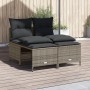 Set de sofás de jardín 4 pzas y cojines ratán sintético gris de vidaXL, Conjuntos de jardín - Ref: Foro24-368373, Precio: 173...