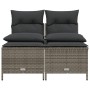 Set de sofás de jardín 4 pzas y cojines ratán sintético gris de vidaXL, Conjuntos de jardín - Ref: Foro24-368373, Precio: 173...