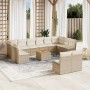 Set sofás de jardín con cojines 13 pzas ratán sintético beige en Conjuntos de jardín | Comprar online en Foru.es