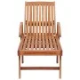 Sun lounger with red checkered cushion solid teak wood by vidaXL, Loungers - Ref: Foro24-3063019, Price: 297,96 €, Discount: %