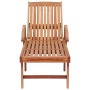 Tumbona con cojín acuadros rojo madera maciza de teca de vidaXL, Tumbonas - Ref: Foro24-3063019, Precio: 279,98 €, Descuento: %