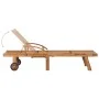 Sun lounger with red checkered cushion solid teak wood by vidaXL, Loungers - Ref: Foro24-3063019, Price: 297,96 €, Discount: %
