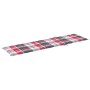 Tumbona con cojín acuadros rojo madera maciza de teca de vidaXL, Tumbonas - Ref: Foro24-3063019, Precio: 279,98 €, Descuento: %