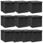 Cajas de almacenaje con tapas 10 uds tela negro 32x32x32 cm de vidaXL, Cestas para almacenaje - Ref: Foro24-288334, Precio: 6...