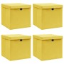 Cajas de almacenaje con tapas 4 uds tela amarillo 32x32x32 cm de vidaXL, Cestas para almacenaje - Ref: Foro24-288366, Precio:...