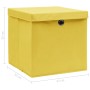 Cajas de almacenaje con tapas 4 uds tela amarillo 32x32x32 cm de vidaXL, Cestas para almacenaje - Ref: Foro24-288366, Precio:...