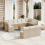 Set sofás de jardín 14 pzas con cojines ratán sintético beige en Conjuntos de jardín | Comprar online en Foru.es