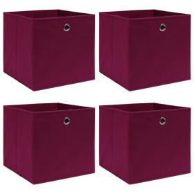 Cajas de almacenaje 4 uds tela rojo oscuro 32x32x32 cm de vidaXL, Cestas para almacenaje - Ref: Foro24-288341, Precio: 25,36 ...