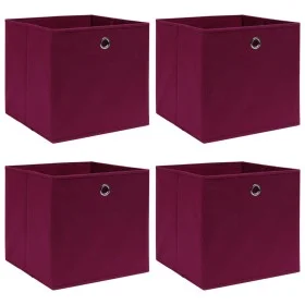 Cajas de almacenaje 4 uds tela rojo oscuro 32x32x32 cm de vidaXL, Cestas para almacenaje - Ref: Foro24-288341, Precio: 24,87 ...