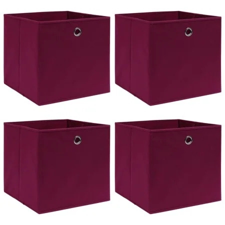 Cajas de almacenaje 4 uds tela rojo oscuro 32x32x32 cm de vidaXL, Cestas para almacenaje - Ref: Foro24-288341, Precio: 24,87 ...