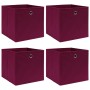 Cajas de almacenaje 4 uds tela rojo oscuro 32x32x32 cm de vidaXL, Cestas para almacenaje - Ref: Foro24-288341, Precio: 25,36 ...