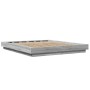 Estructura cama con luces LED madera gris Sonoma 160x200 cm de vidaXL, Camas y somieres - Ref: Foro24-3281089, Precio: 189,75...