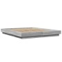 Estructura cama con luces LED madera gris Sonoma 150x200 cm de vidaXL, Camas y somieres - Ref: Foro24-3281096, Precio: 189,41...
