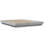 Sonoma gray wood bed frame with LED lights 150x200 cm by vidaXL, Beds and slatted bases - Ref: Foro24-3281096, Price: 187,07 ...