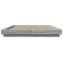 Estructura cama con luces LED madera gris Sonoma 150x200 cm de vidaXL, Camas y somieres - Ref: Foro24-3281096, Precio: 189,41...