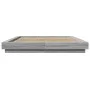 Sonoma gray wood bed frame with LED lights 150x200 cm by vidaXL, Beds and slatted bases - Ref: Foro24-3281096, Price: 187,07 ...