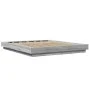 Sonoma gray wood bed frame with LED lights 150x200 cm by vidaXL, Beds and slatted bases - Ref: Foro24-3281096, Price: 187,07 ...