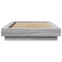 Estructura de cama con luces LED madera gris Sonoma 90x200 cm de vidaXL, Camas y somieres - Ref: Foro24-3281124, Precio: 161,...