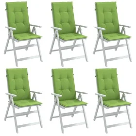 Cojines silla respaldo alto 6 uds tela verde melange 120x50x4cm de vidaXL, Cojines para sillas y sofás - Ref: Foro24-4002429,...