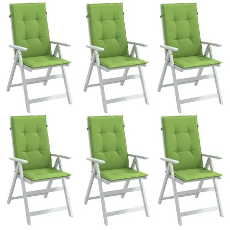 Cojines silla respaldo alto 6 uds tela verde melange 120x50x4cm de vidaXL, Cojines para sillas y sofás - Ref: Foro24-4002429,...