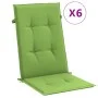 Cojines silla respaldo alto 6 uds tela verde melange 120x50x4cm de vidaXL, Cojines para sillas y sofás - Ref: Foro24-4002429,...