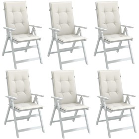Cojines silla respaldo alto 6 uds tela crema melange 120x50x4cm de vidaXL, Cojines para sillas y sofás - Ref: Foro24-4002420,...
